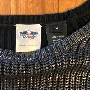 Brand New Harley Davidson XL silver black sweater